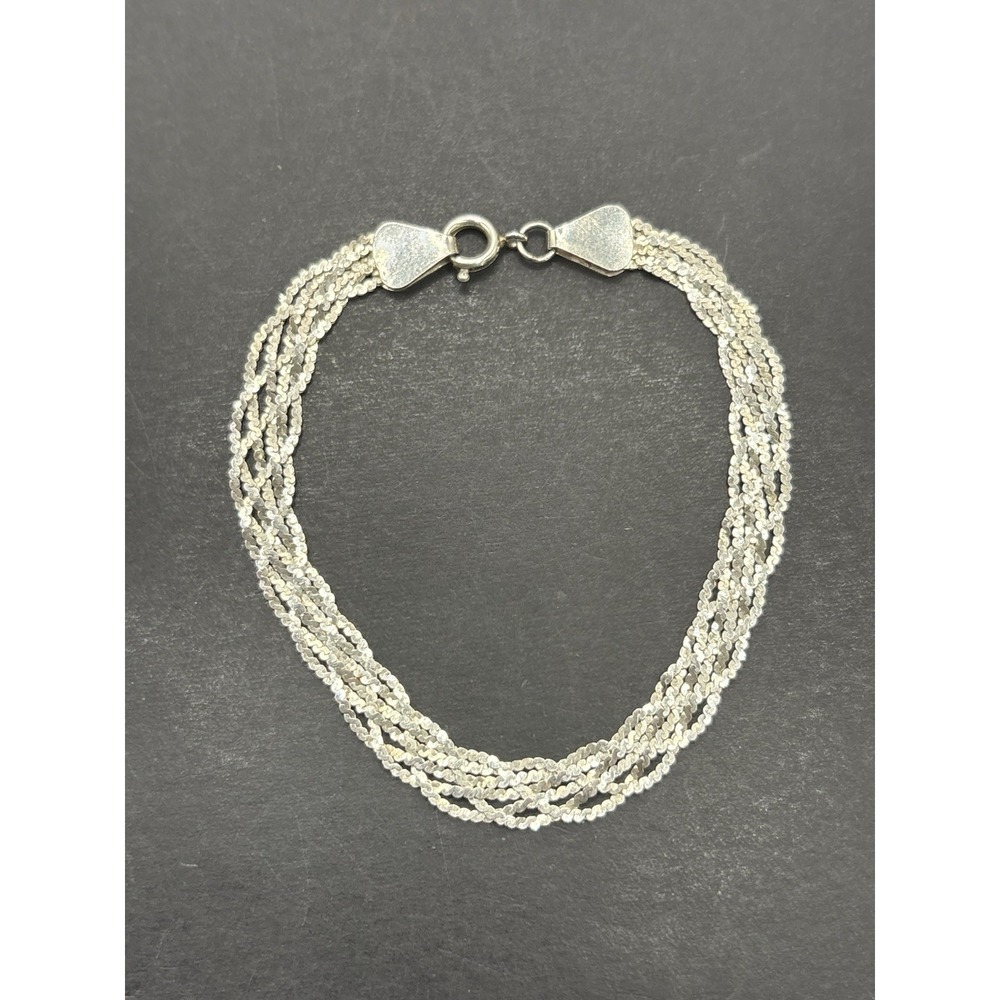 7.25" Sterling Silver Weave Bracelet 8MM 5 Grams H21